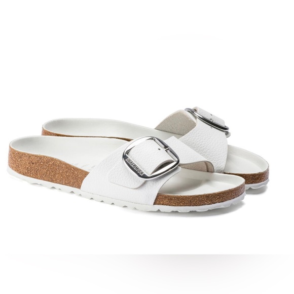 NWT Birkenstock Madrid Big Buckle White Leather Sz 36 US 5-5.5 Narrow - Picture 6 of 15